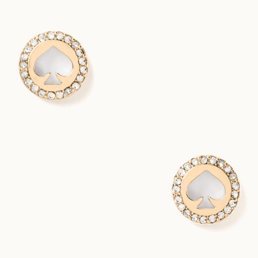kate spade Gold and White Stud Earrings